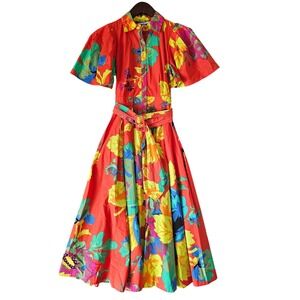 Christopher John Rogers x Target Floral Print Maxi Shirt Dress Size 0